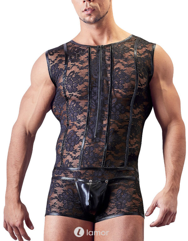 * SVENJOYMENT Heren body van bloemenkant, SJ2150298