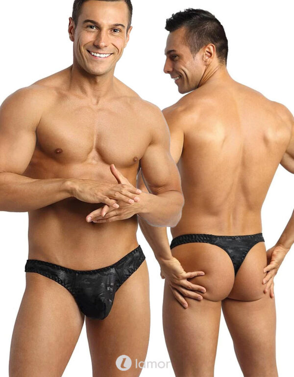 * ANAIS MEN Zwarte heren String Electro