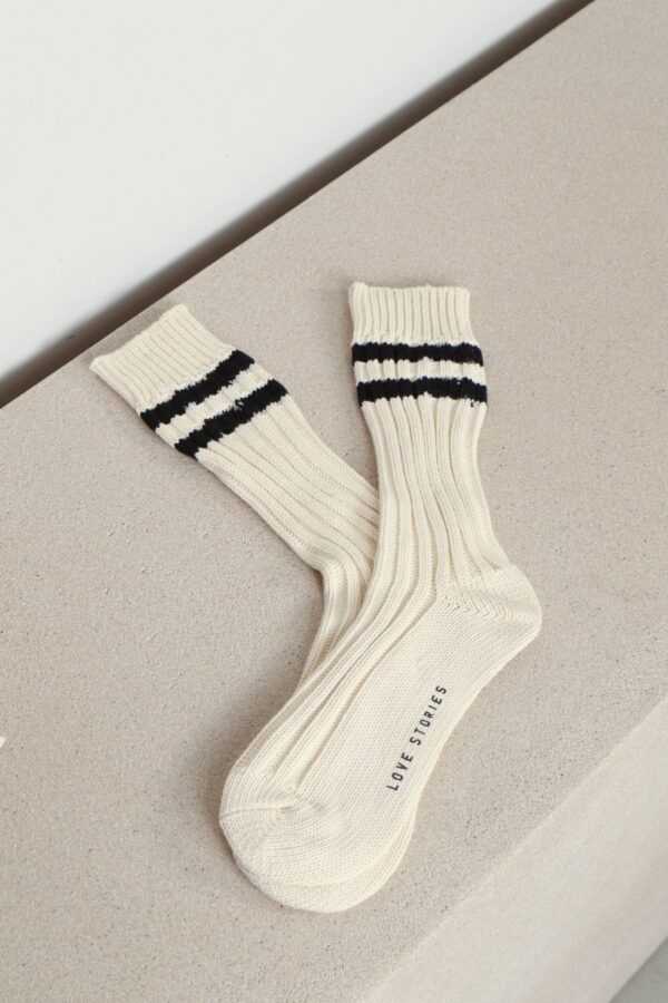 Love Stories - Sokken - Rib Stripe - Off White