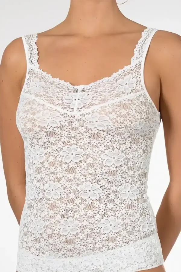 Dames hemd kant - Millefleurs - Luxe kanten onderhemd voor vrouwen - Singlet lingerie top